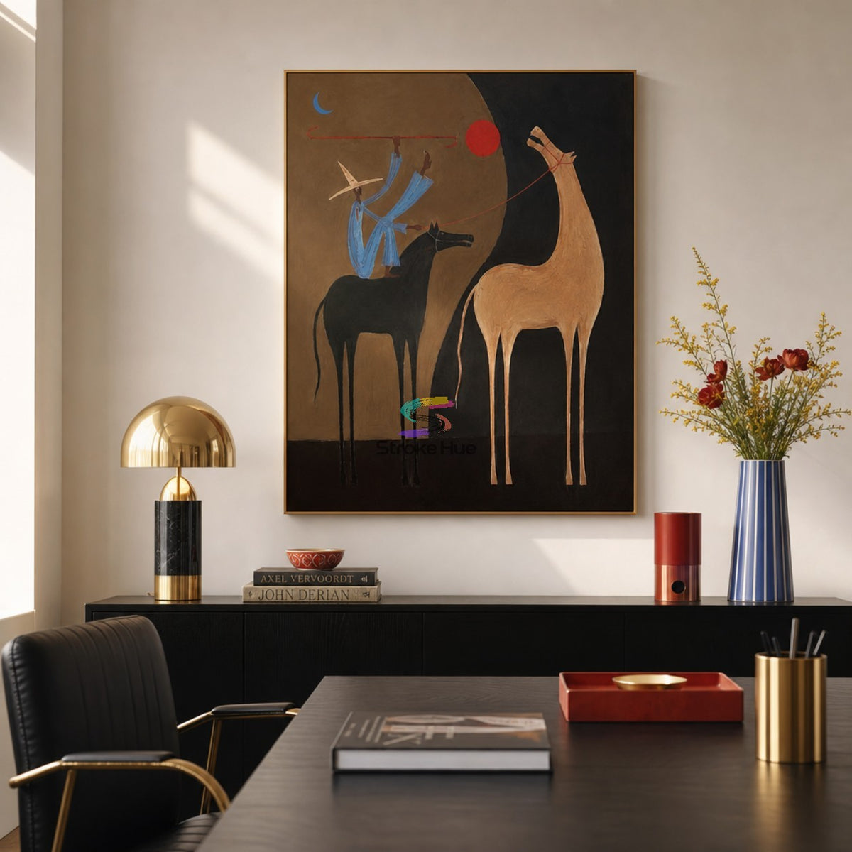 Cosmic Shadow Riders-Surreal Horse Oil Painting