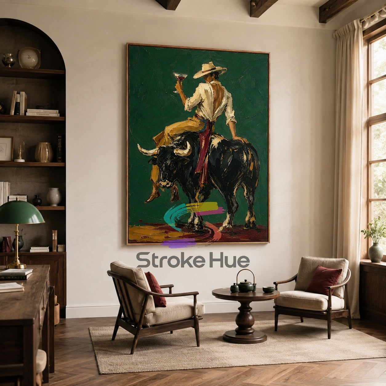Ranch Cheers-Bull Rider Painting