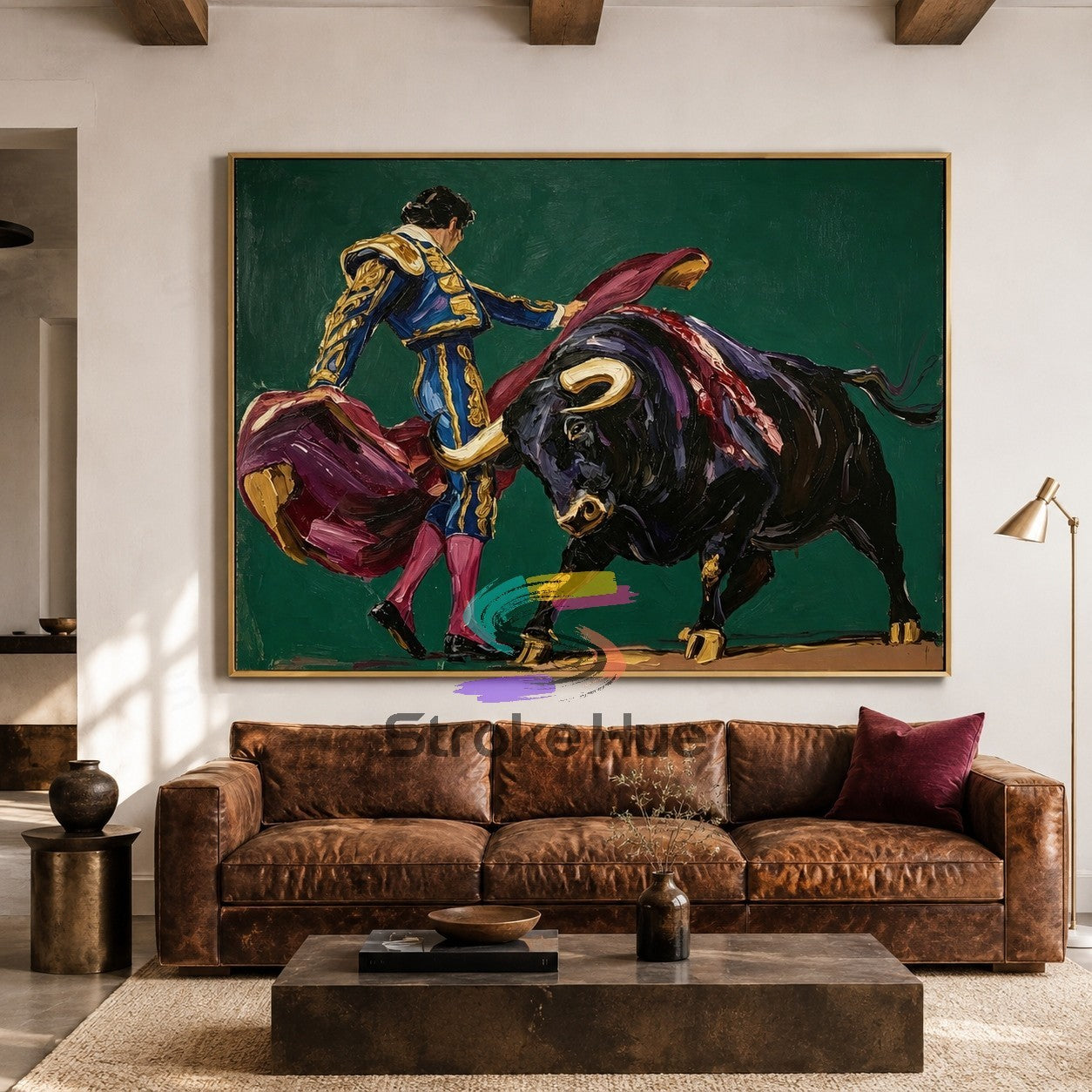 Crimson Arena-Matador Bull Painting
