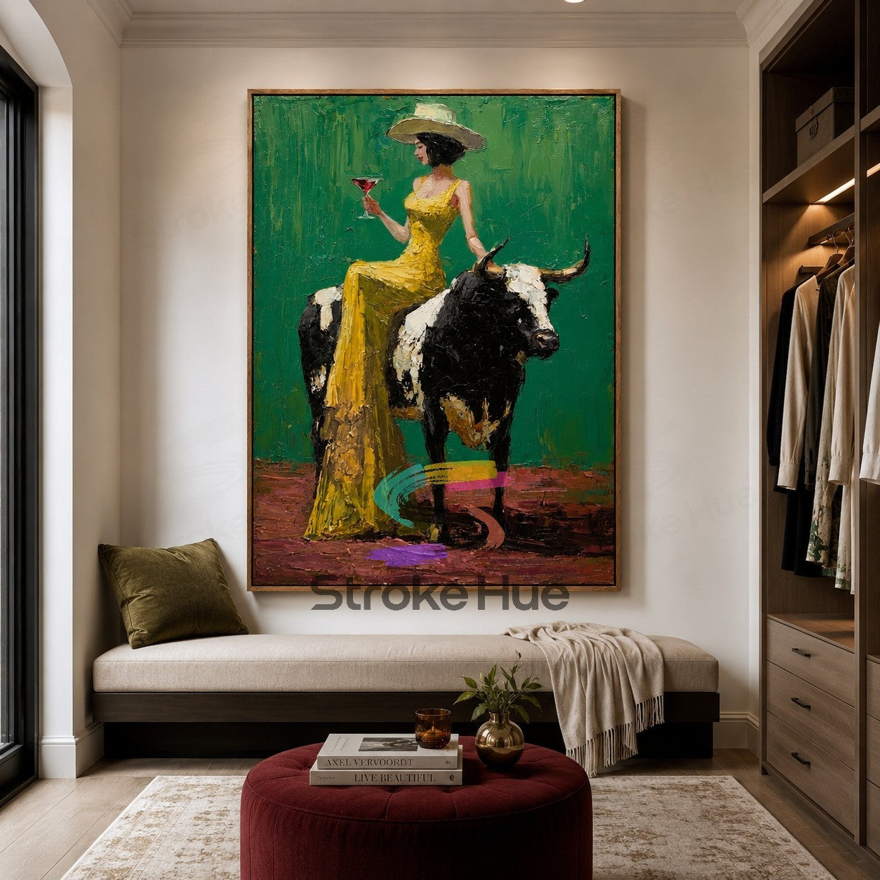 Golden Poise-Bull Rider Painting