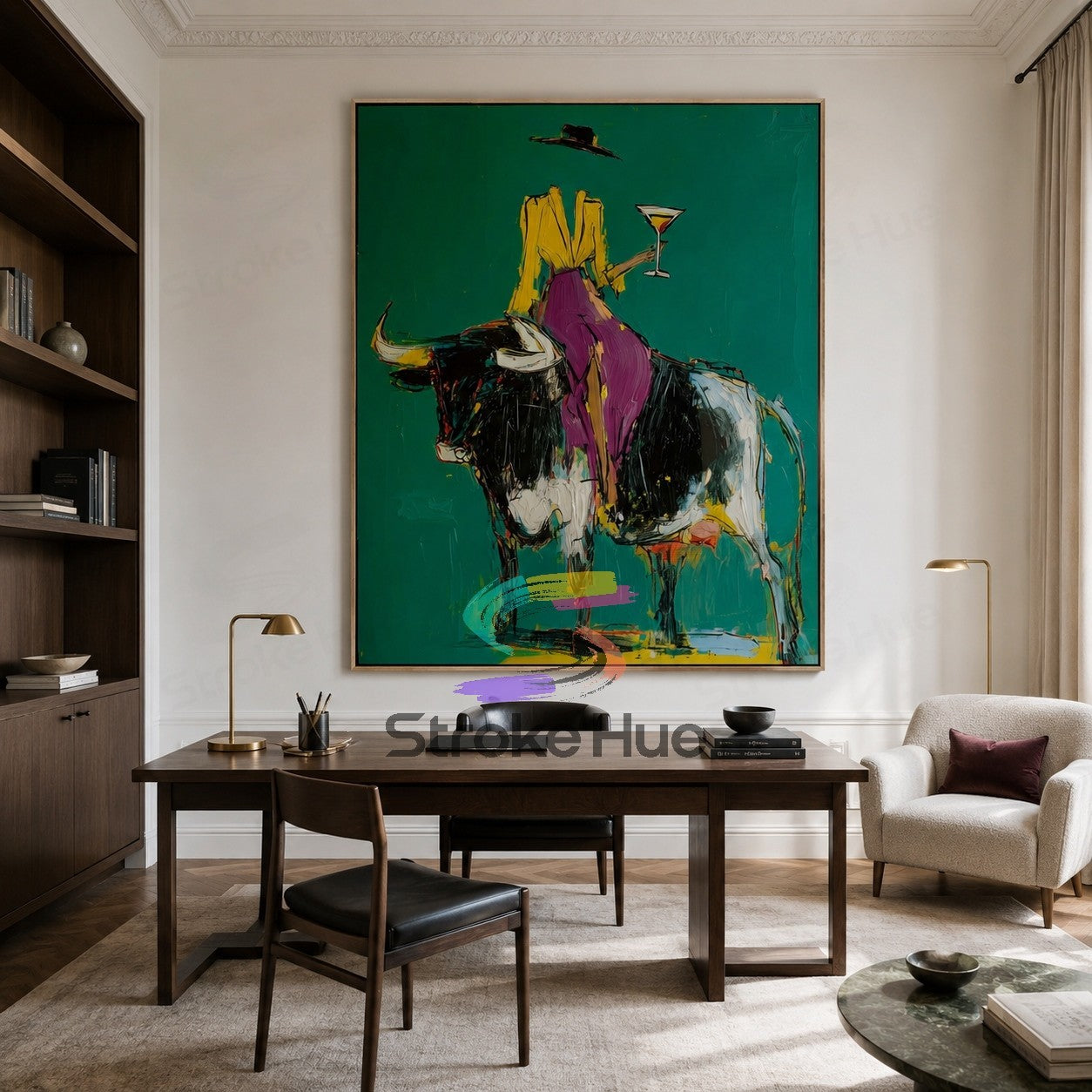 Violet Rodeo-Cowgirl Bull Painting