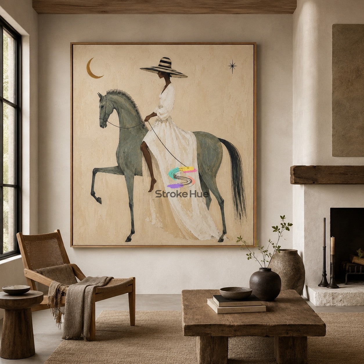 Crescent Ride-Woman on Horse Painting