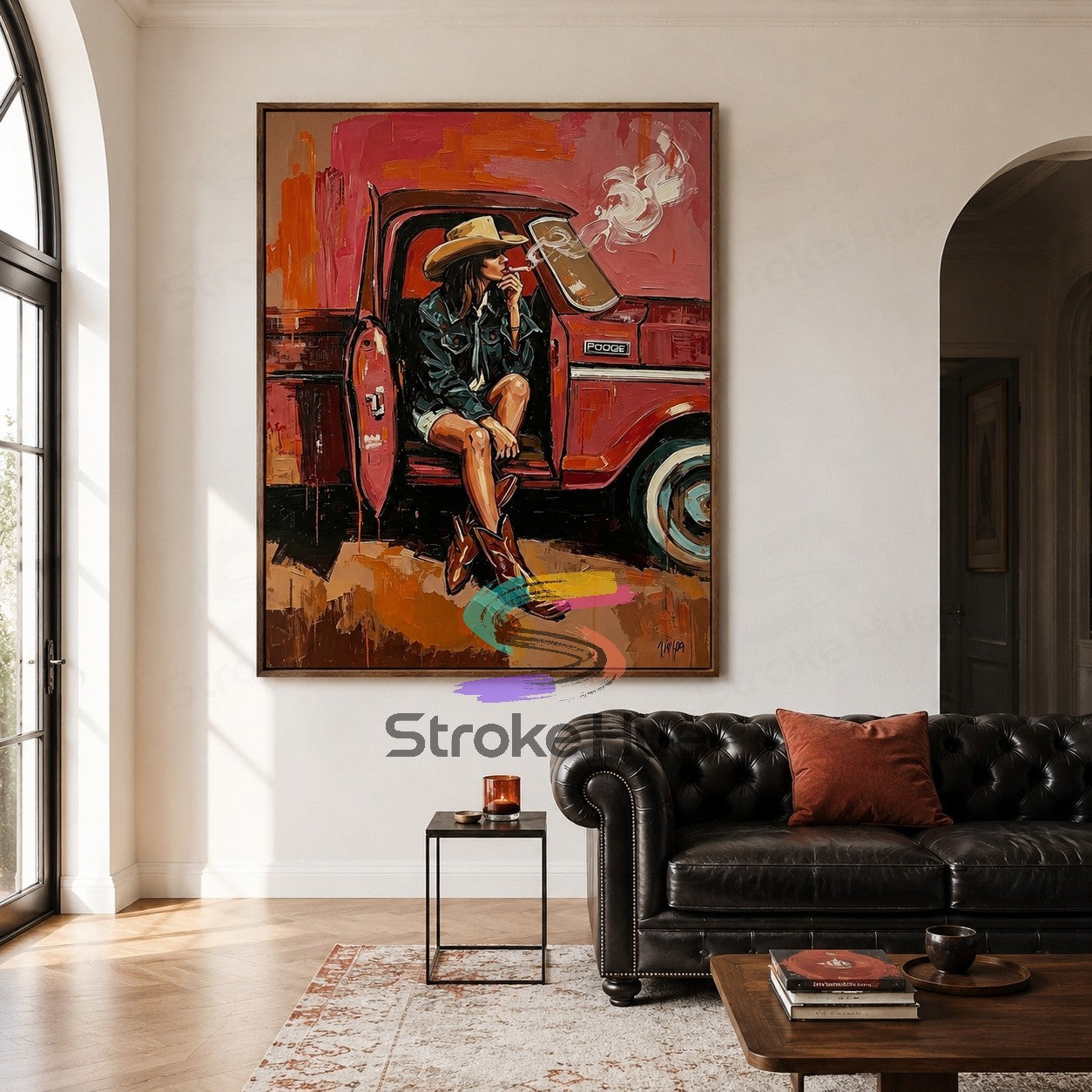 Rose Highway-Cowgirl Truck Painting