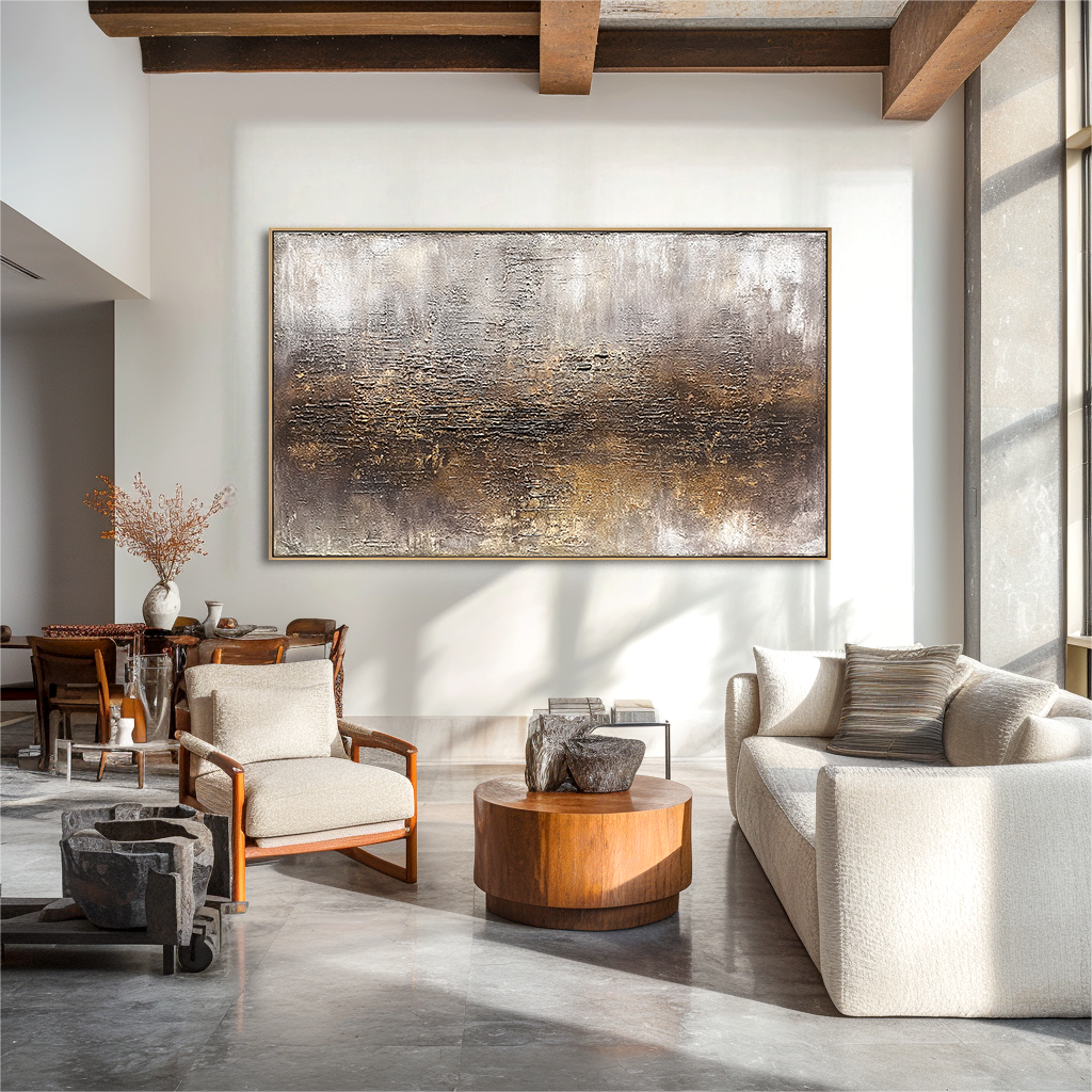 Smoky Ember-Textured Abstract Painting