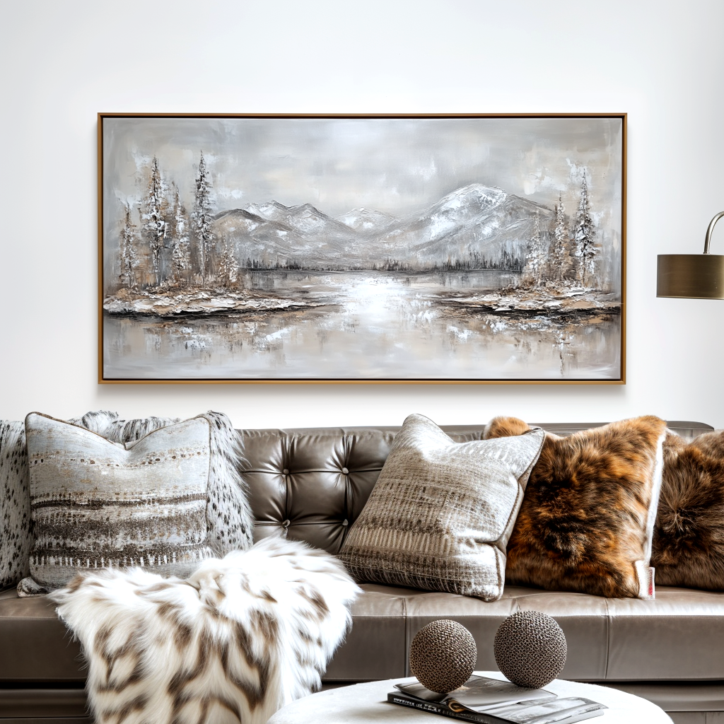 Frosted Mirror-Mountain Lake Painting