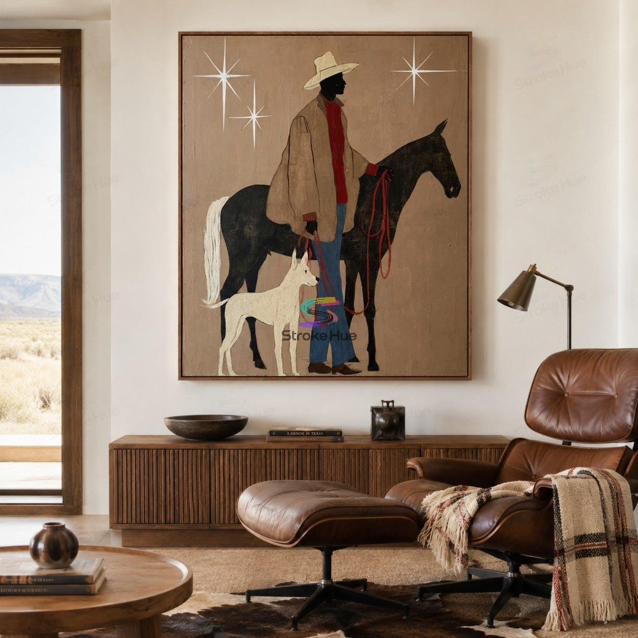Prairie Kin-Cowboy and Foal Painting