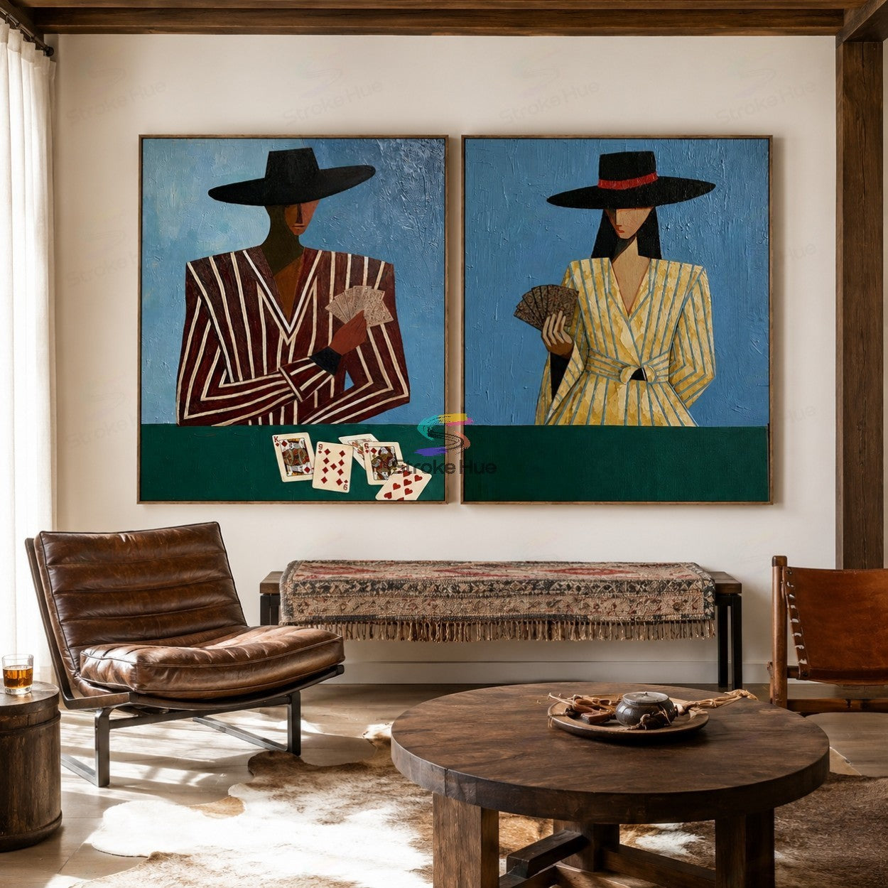 Velvet Bluff-Card Player Painting Set