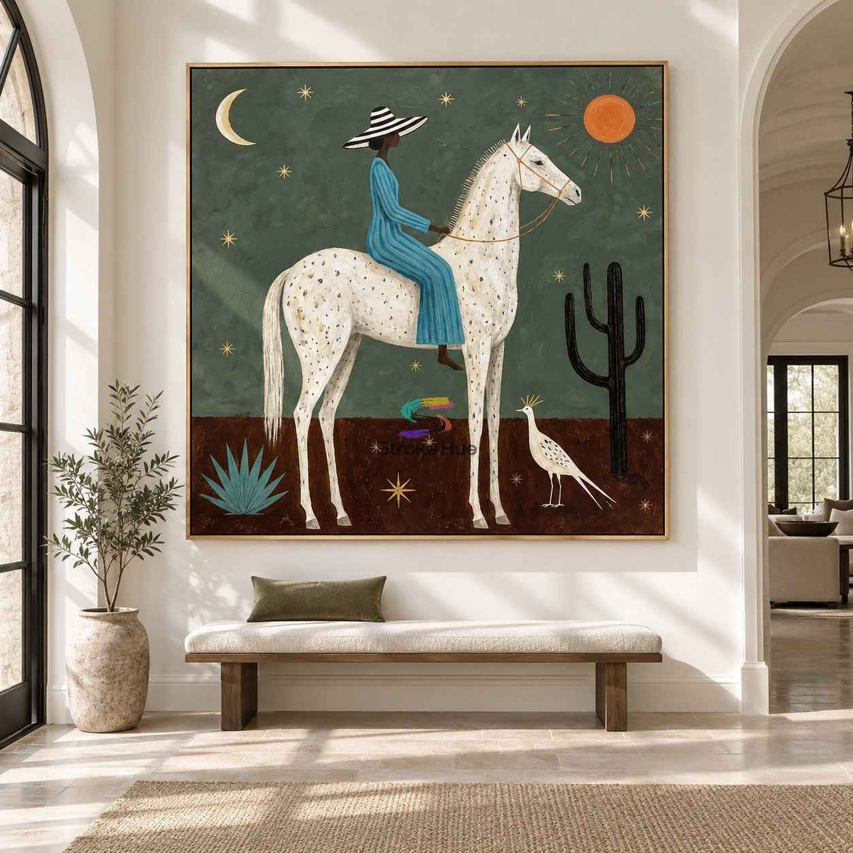 Desert Constellation-Cowgirl Spotted Horse Painting