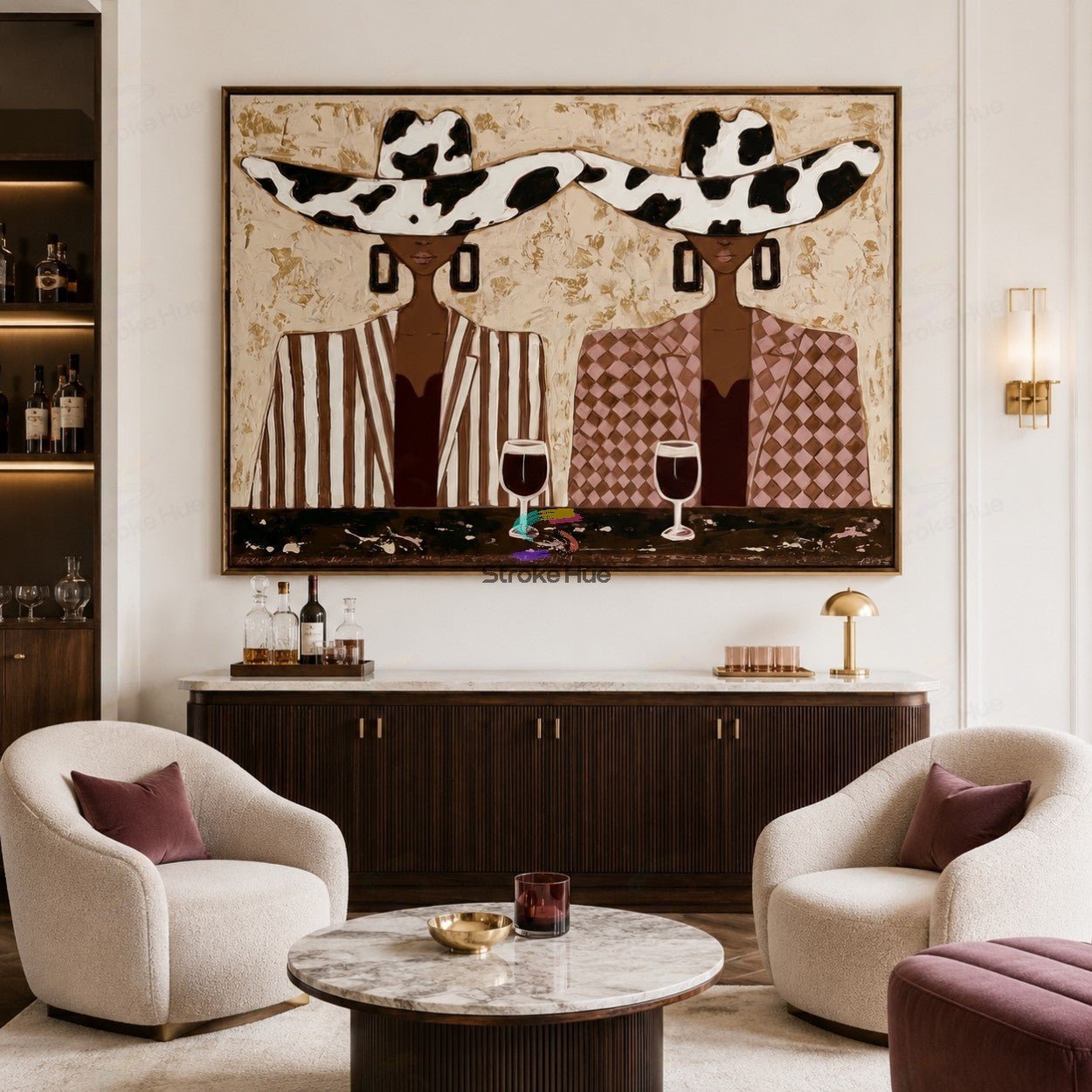 Spotted Toast-Cow Print Portrait Painting