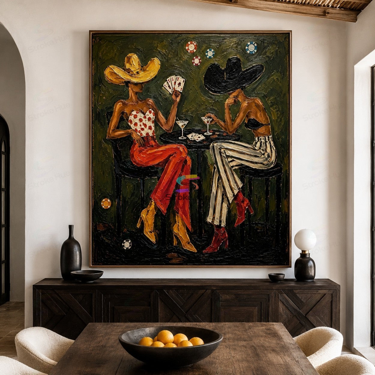 Wild Draw-Cowgirl Poker Painting