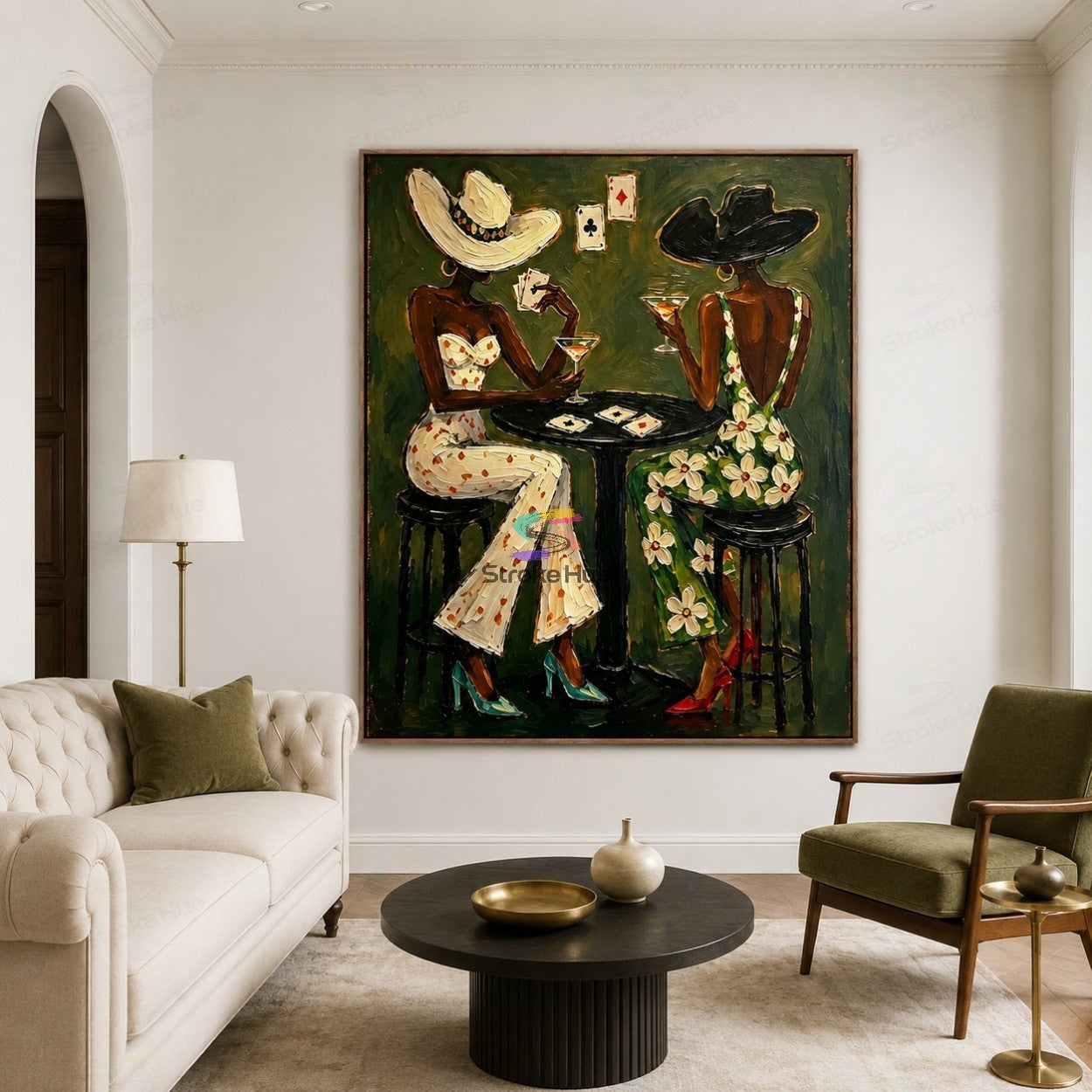 Garden Bluff-Cowgirl Poker Painting