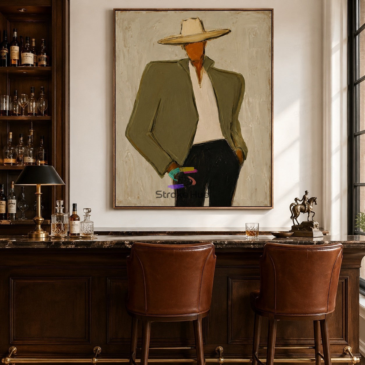 Sage Drifter-Modern Cowboy Painting