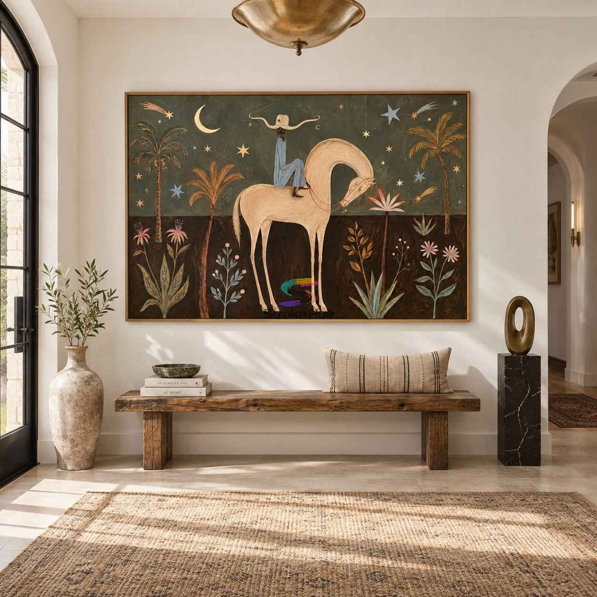 Desert Reverie-Celestial Horse Rider Painting