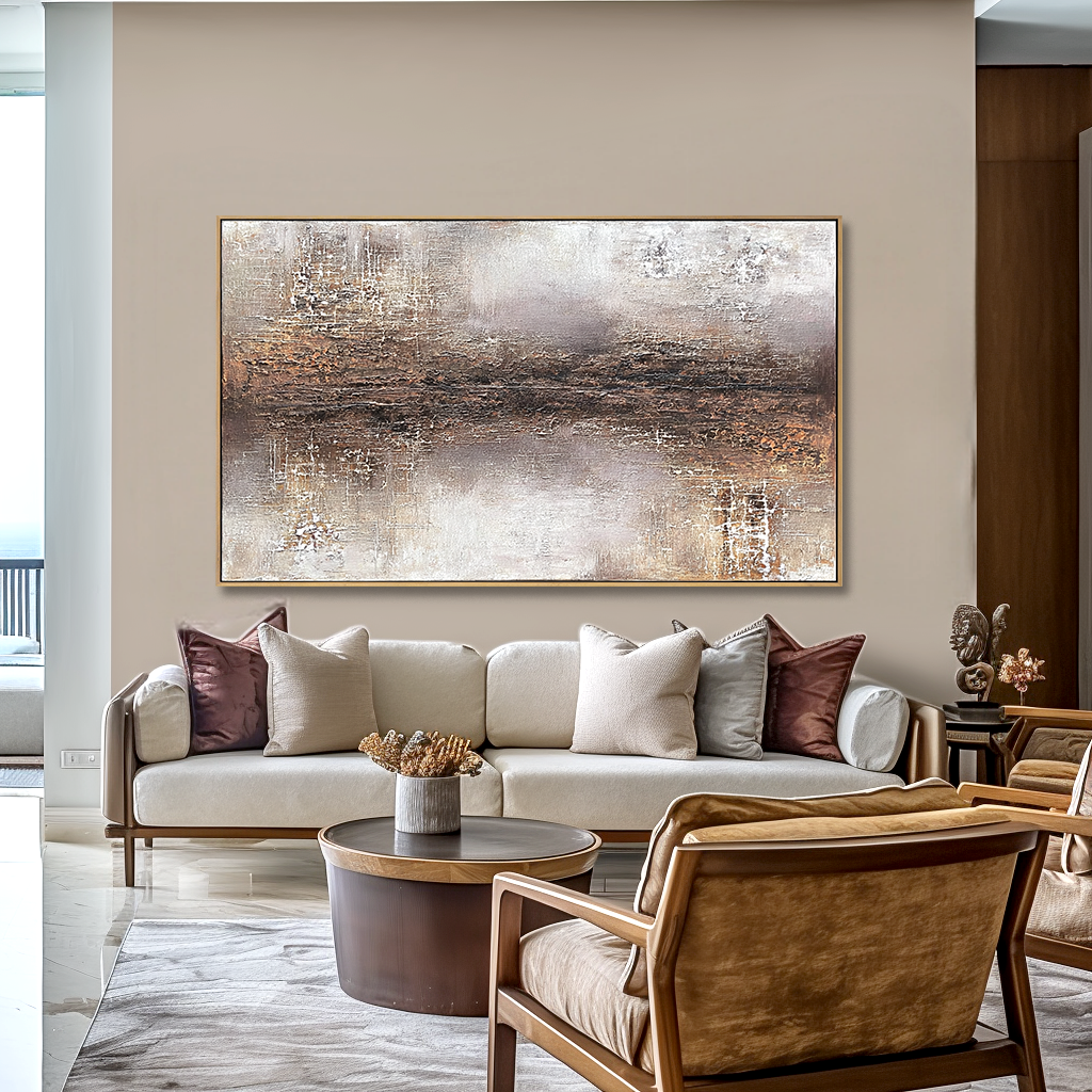Weathered Horizon-Textured Abstract Painting
