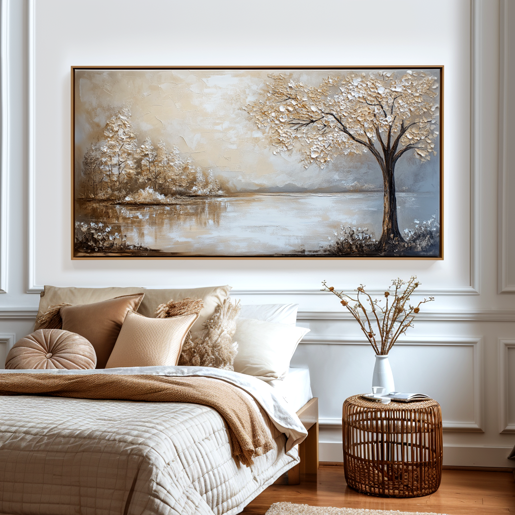 Quiet Bloom-Lakeside Landscape Painting