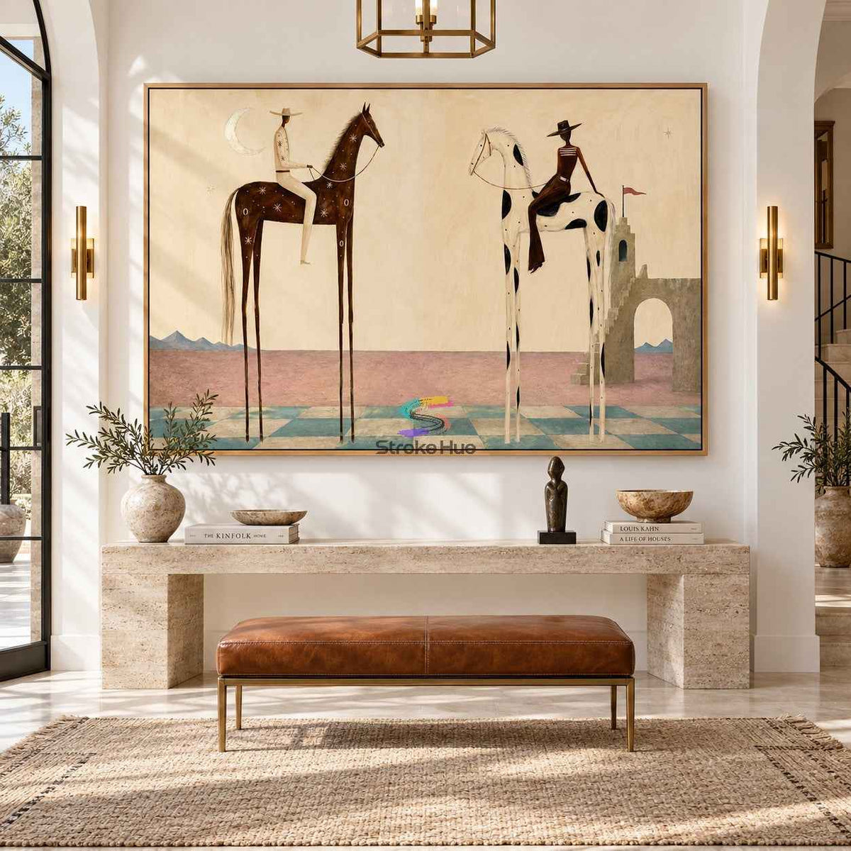 Twin Tall Riders-Surreal Horse Painting