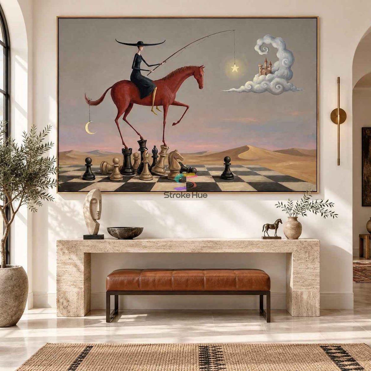 Star Fisher-Surreal Red Horse Painting