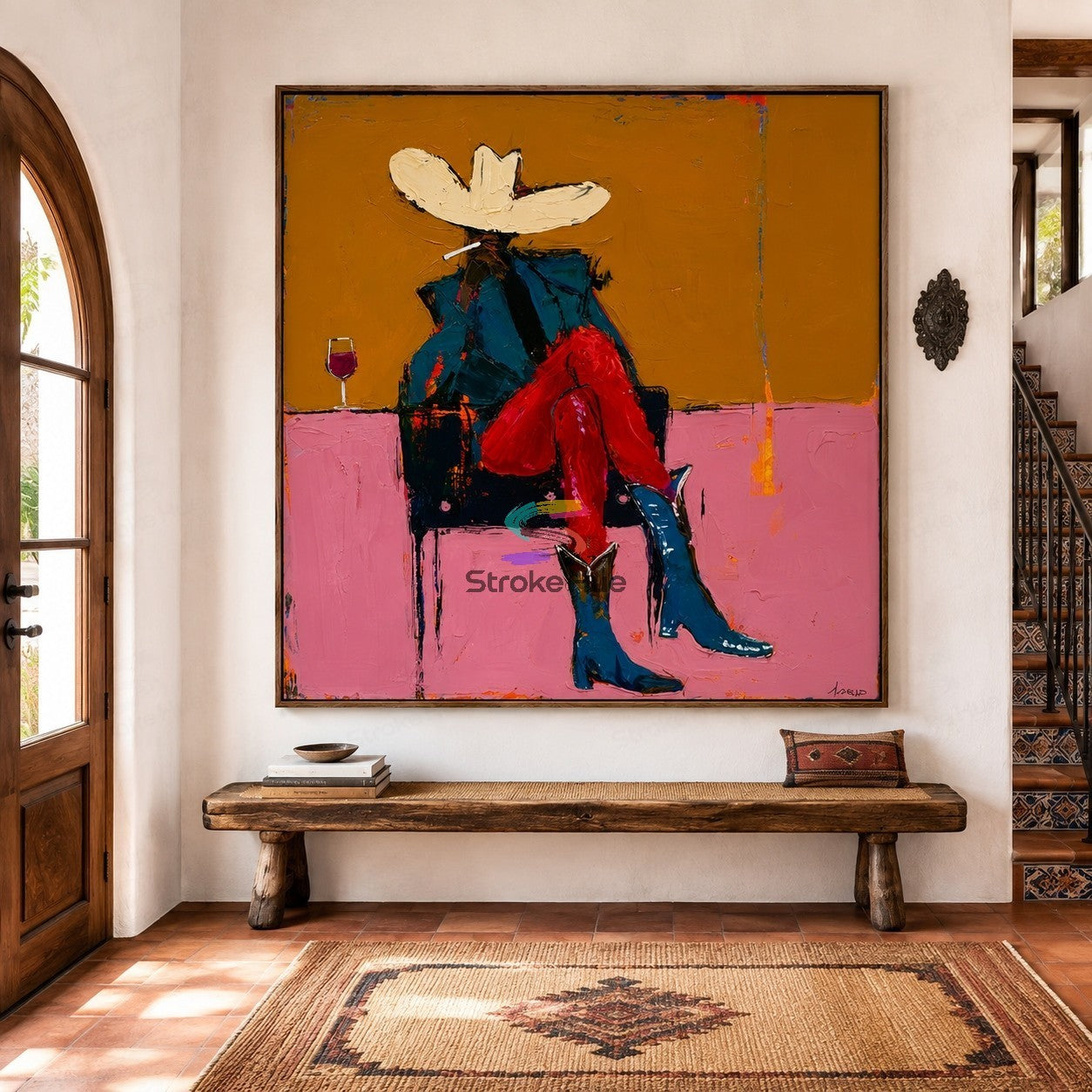 Last Call Cowboy-Seated Western Painting