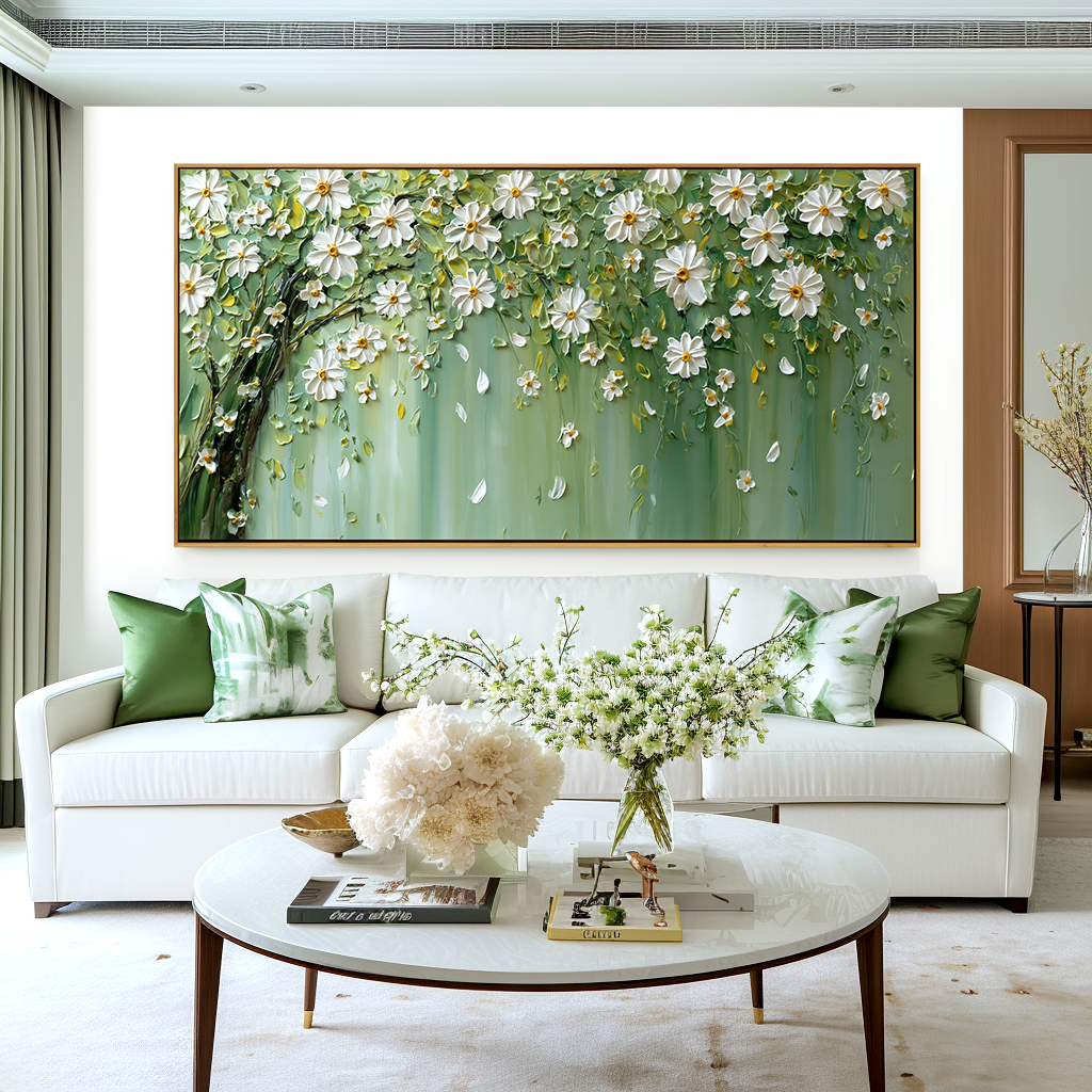 Daisy Canopy-Green Floral Painting
