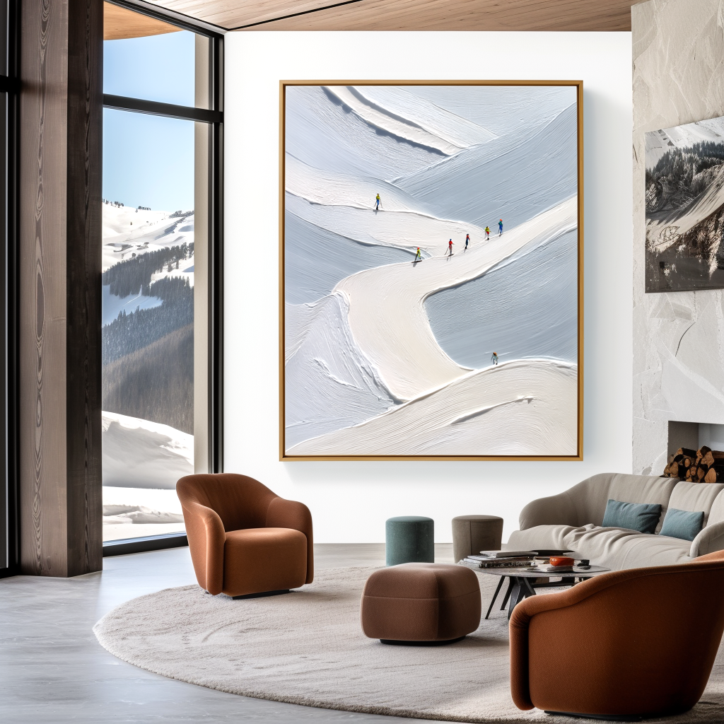 Snow Ribbon-Ski Landscape Painting