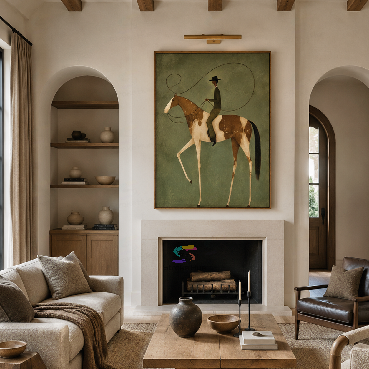 Lasso Trail Rider-Spotted Horse Painting