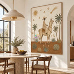Desert Llama Journey-Boho Animal Oil Painting