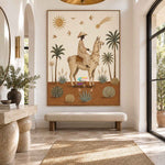 Desert Llama Journey-Boho Animal Oil Painting