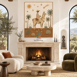 Desert Llama Journey-Boho Animal Oil Painting