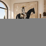 Midnight Rider-Black Horse Western Oil Painting