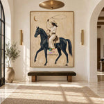 Desert Moon Rider-Western Cowboy Oil Painting