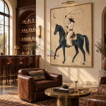 Desert Moon Rider-Western Cowboy Oil Painting