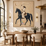 Desert Moon Rider-Western Cowboy Oil Painting