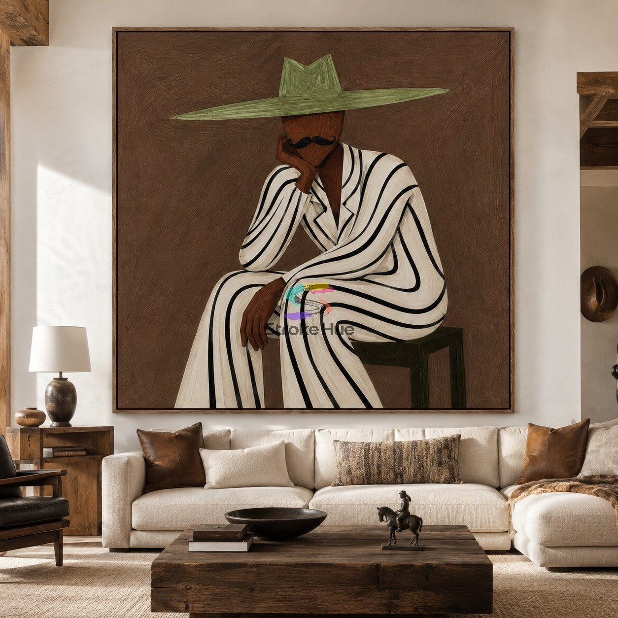Sage Maverick-Striped Western Gentleman Painting
