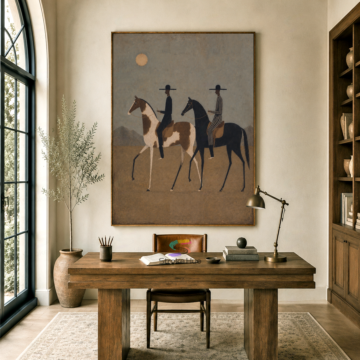 Sunlit Plain Riders-Two Horse Painting