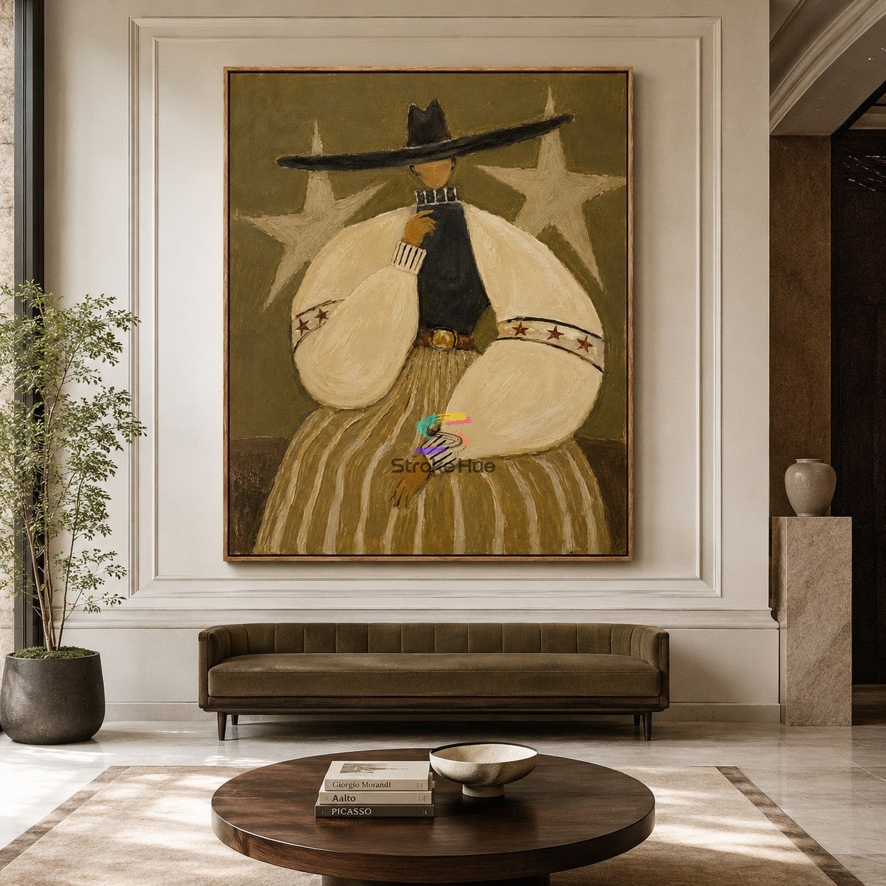 Star Sleeve-Western Woman Portrait Painting