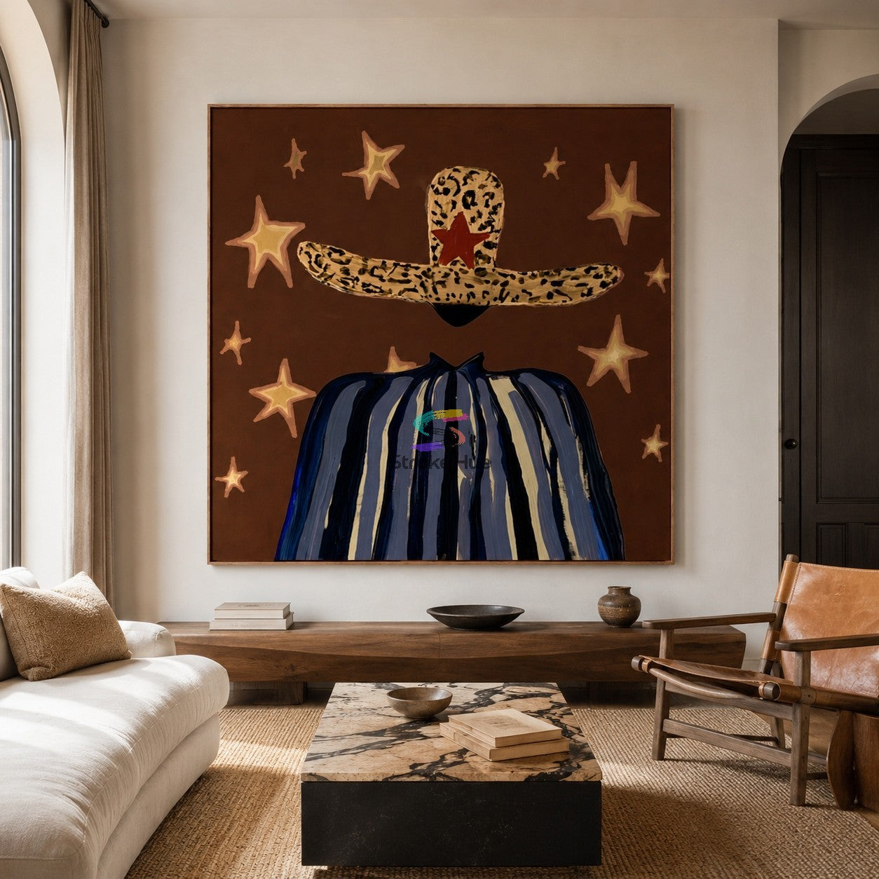 Leopard Star-Western Hat Portrait Painting