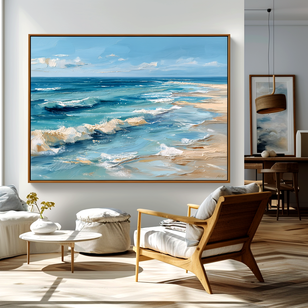 Coastal Horizon-Blue Surf Painting