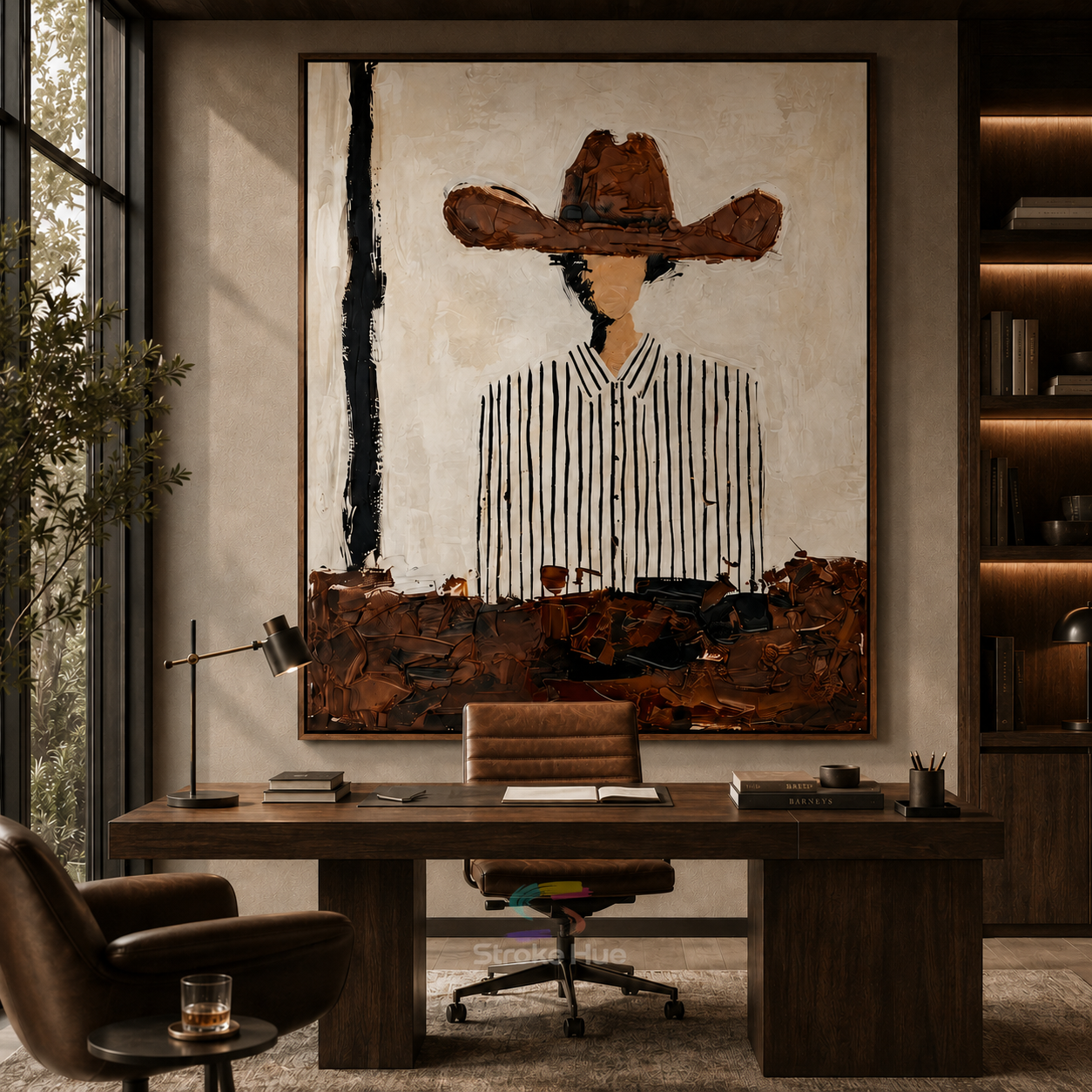 Western Cowboy Wall Art｜Pinstripe Rancher