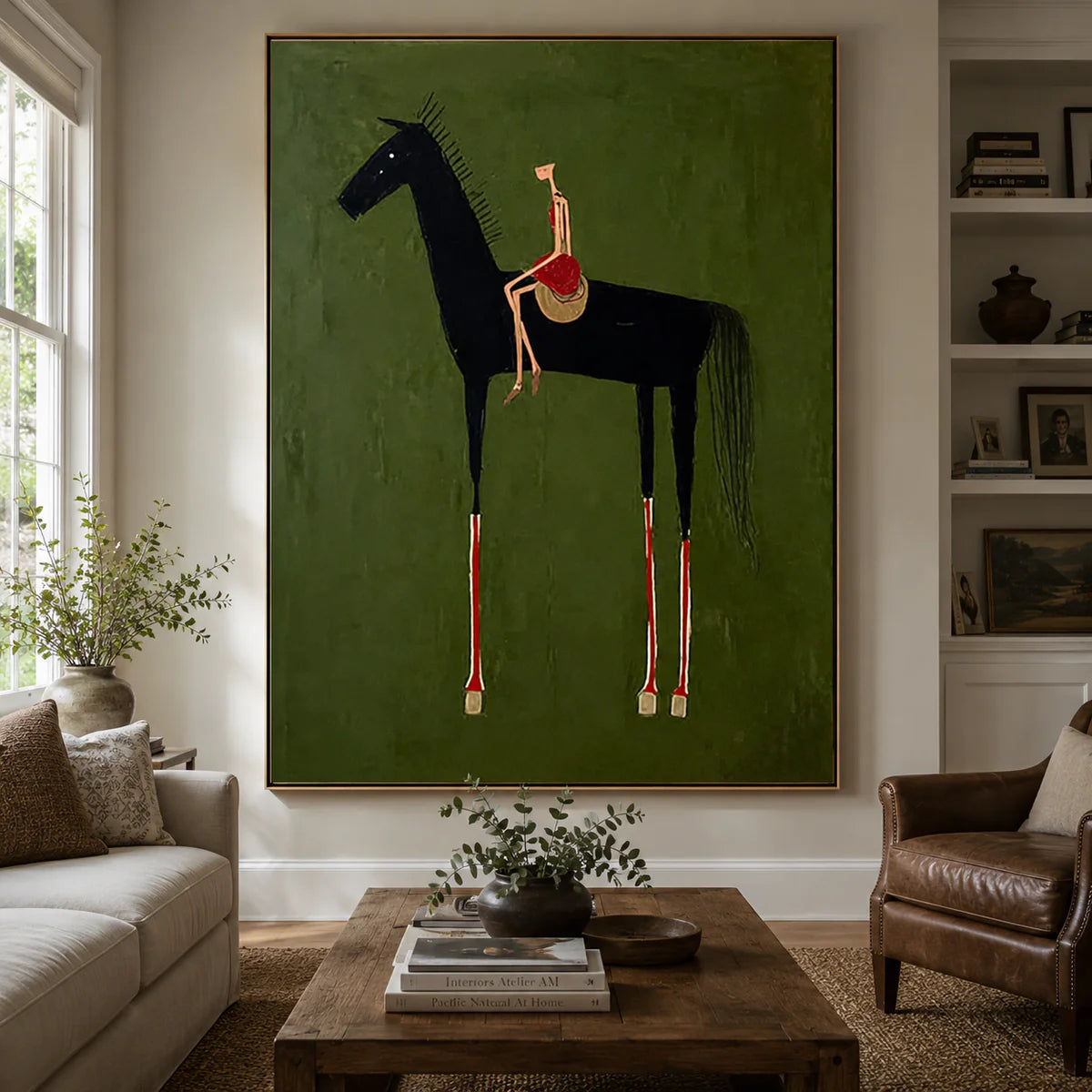 Olive Rider-Modern Horse Painting