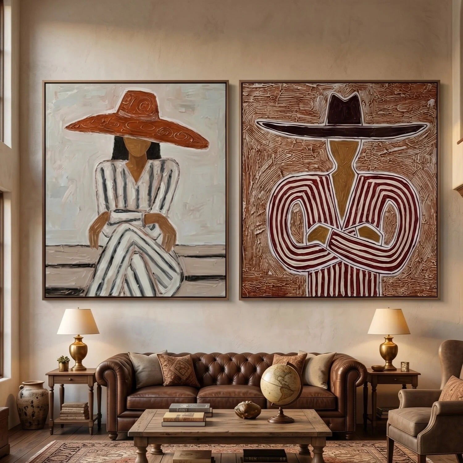 Ranch Pair-Western Portrait Diptych